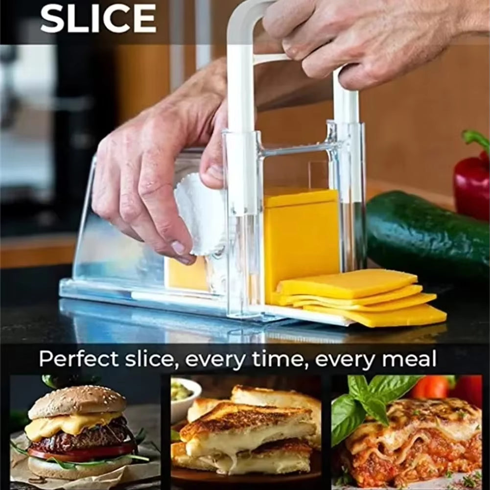 Cheese Storage Container with 3 Metal Blades Slicer Butter Box Cheese Keeper Refrigerate Freezer Fresh Box Kitchen Tools