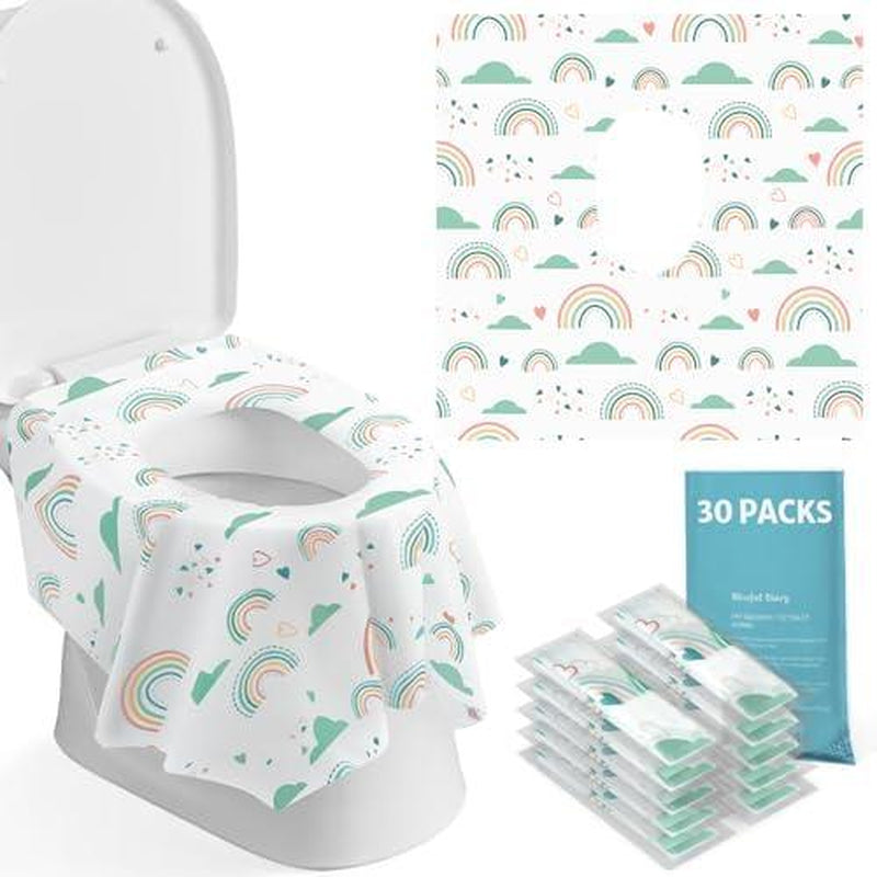 30 Count Toilet Seat Covers Disposable for & Adults, , Portable Package for Travel, Potty